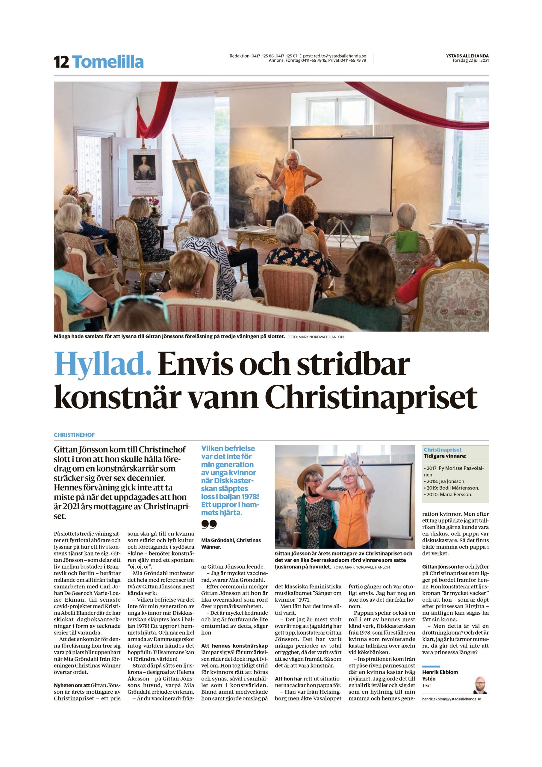 Gittan fick Christinapriset!