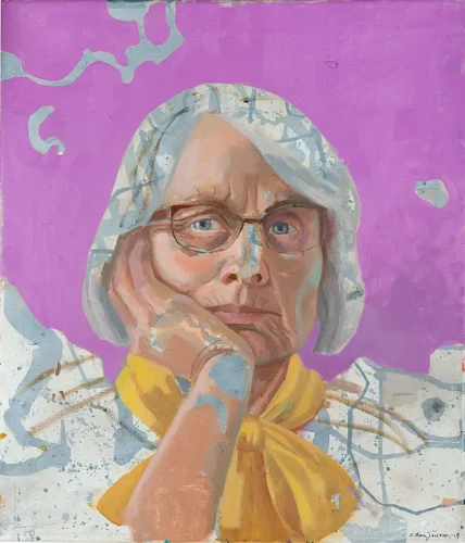 Självporträtt med knytblus, 2019