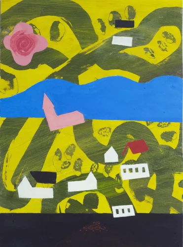 Dans med hus och linjer